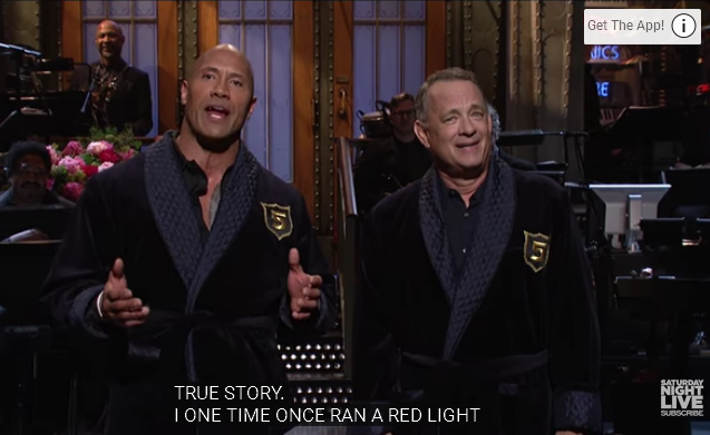 The Rock (on SNL):
I one time ran a red light...