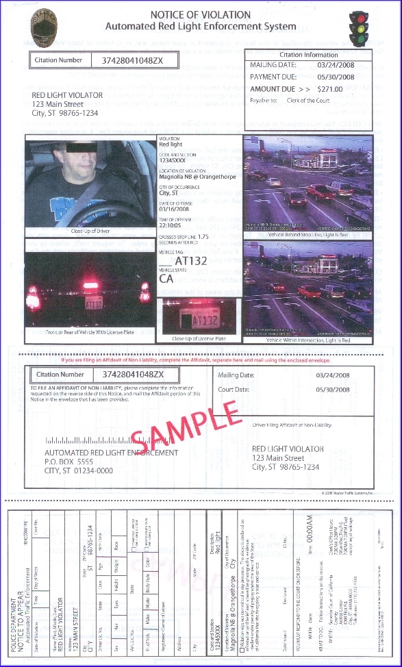 Sample real ticket by Nestor -
                Calif. only